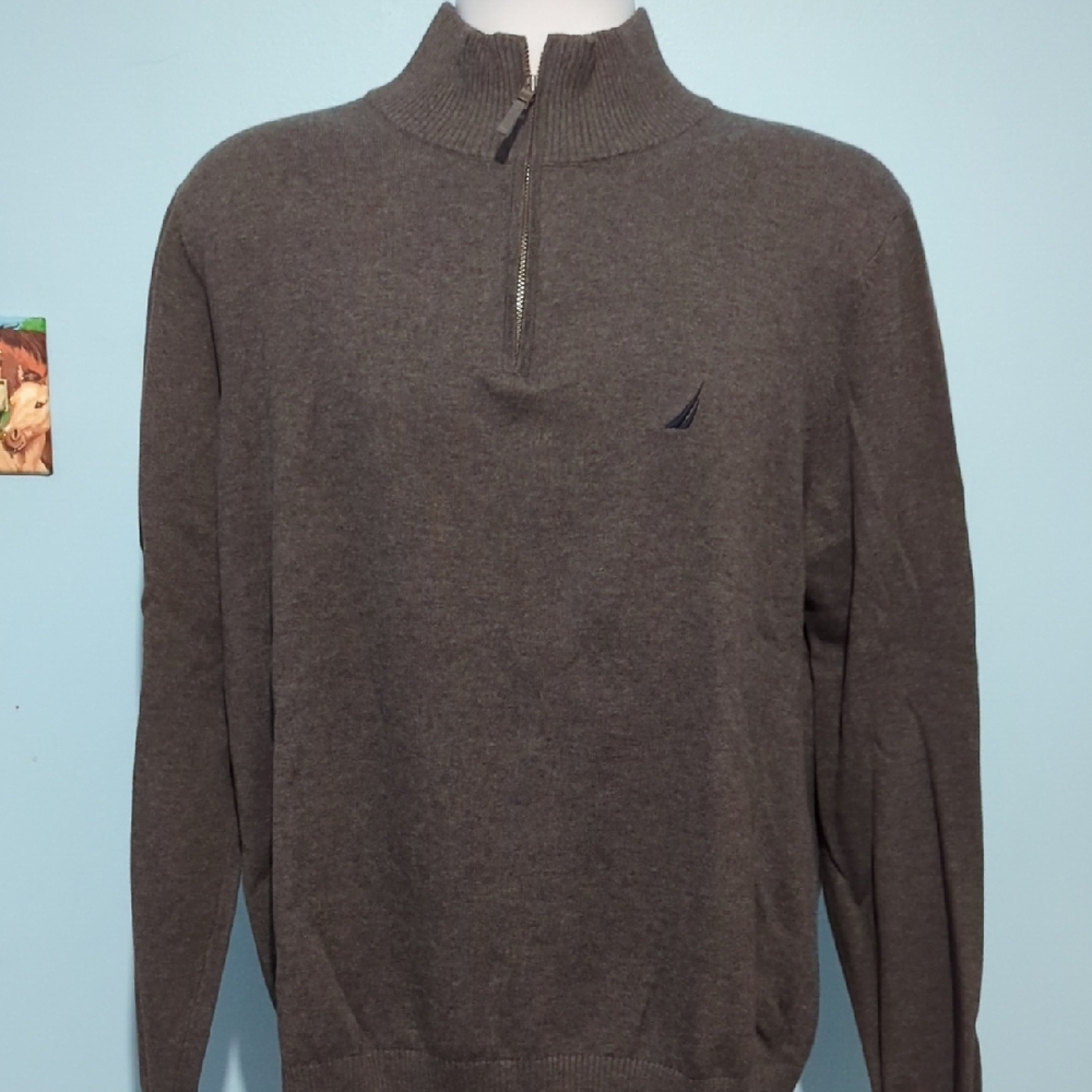 Nautica Men's Charcoal Zip-Up Sweater
